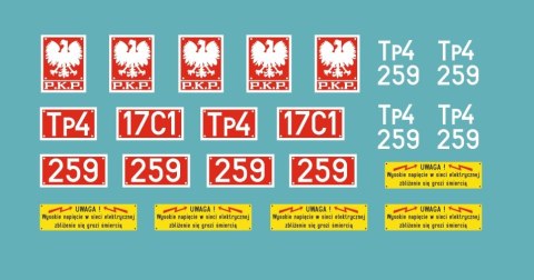 Kalkomania tabliczki Tp4