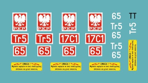 Kalkomania tabliczki Tr5-65 TT