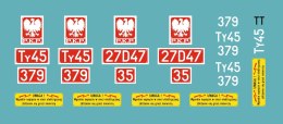 Kalkomania tabliczki Ty45-379 TT