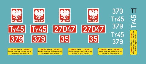 Kalkomania tabliczki Ty45-379 TT