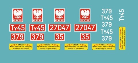 Kalkomania tabliczki Ty45-379