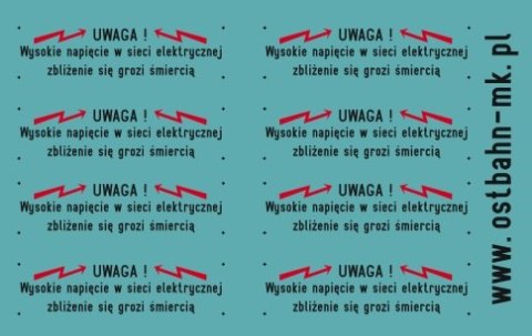 Kalkomania tabliczki na parowozy (tylko tekst i transparentne tło)