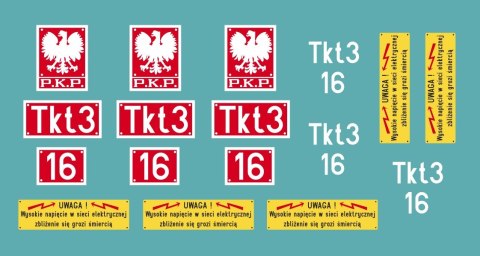 Kalkomania tabliczki parowozu Tkt3 H0