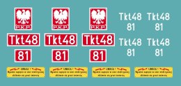 Kalkomania tabliczki parowozu Tkt48 H0