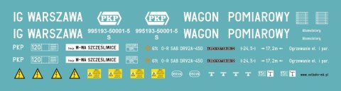 Kalkomania wagon pomiarowy S "IG Warszawa"