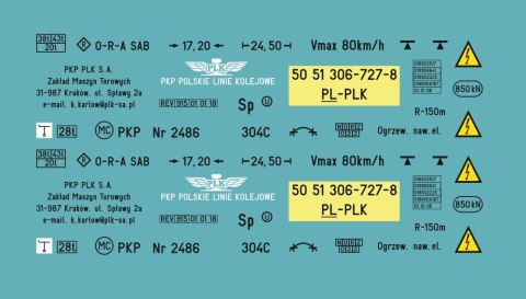 Kalkomania wagon roboczy "304C" PLK