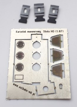 Semafor karzełek 3-komorowy H0 (blacha + diody)