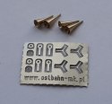 Cztery toczone trąbki 5x2 mm