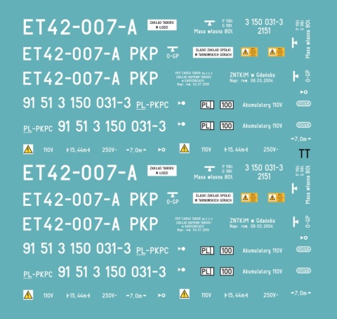 Kalkomania ET42-007 TT