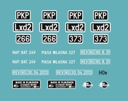 Kalkomania Lxd2 H0e (dwa numery)