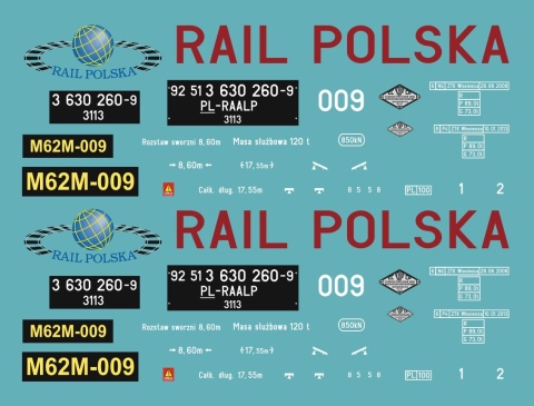 Kalkomania M62 Rail Polska Challenger