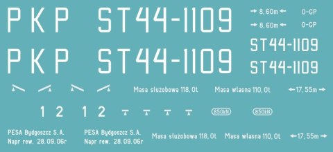 Kalkomania ST44-1109 TT