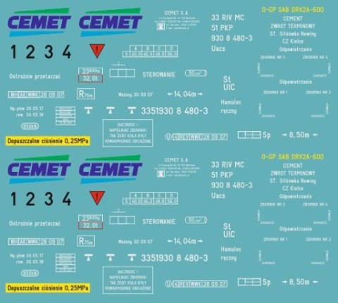Kalkomania Uacs biała