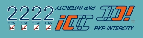 Kalkomania logo IC 2 klasa na wagony TT