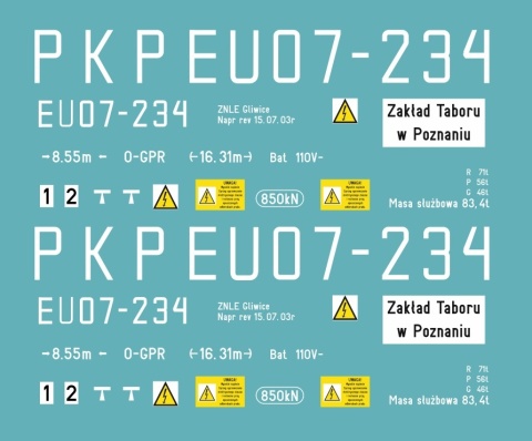 Kalkomania EU07-234 1:43,5