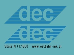 Kalkomania loga DEC błękitne N