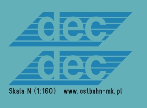 Kalkomania loga DEC błękitne N