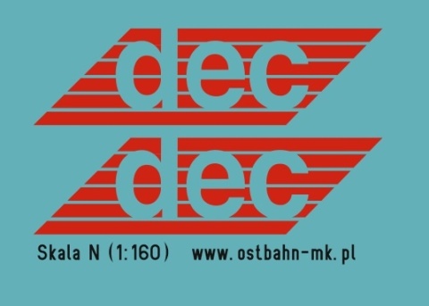 Kalkomania loga DEC czerwone N