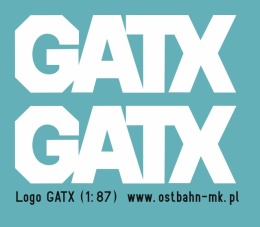 Kalkomania logo GATX białe