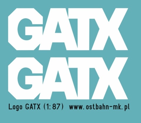 Kalkomania logo GATX białe