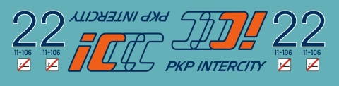 Kalkomania logo IC 2 klasa na wagony