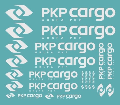 Kalkomania logo PKP Cargo białe