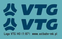 Kalkomania logo VTG niebieskie