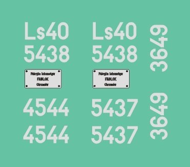Kalkomania lokomotywy Ls40 (SM02) H0