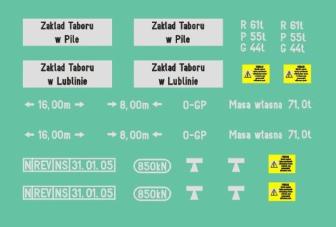 Kalkomania lokomotywy SP32 H0