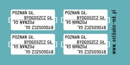 Kalkomania tablice kierunkowe Poznań Gł - Bydgoszcz
