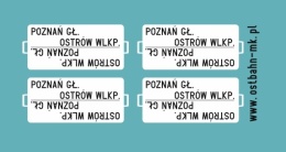 Kalkomania tablice kierunkowe Poznań Gł - Ostrów Wlkp.