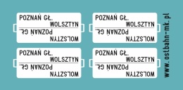 Kalkomania tablice kierunkowe Poznań Gł. - Wolsztyn 1:43,5