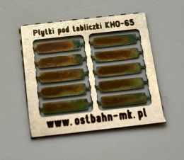 Płytki blaszki pod tabliczki KH0-65 i KH0-78