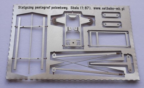 Statyczny pantograf połówkowy do montażu z blach fototrawionych
