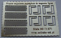 Stopnie wejściowe wagonów Ygrek pojedyńcze H0