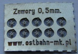 Zawory 0,5 mm (1,3 mm cały) 10 sztuk