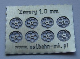 Zawory 1,0 mm (2,6 mm cały) 8 sztuk