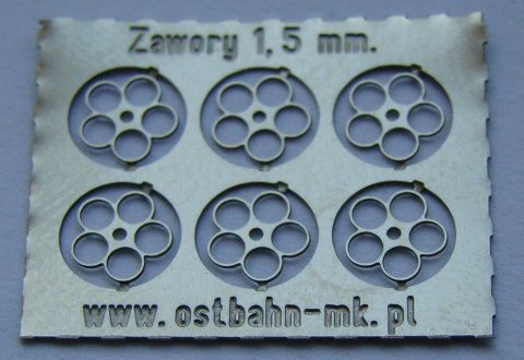 Zawory 1,5 mm (4,0 mm cały) 6 sztuk
