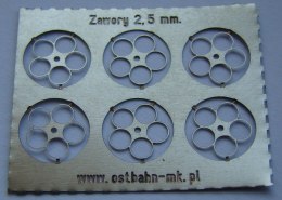 Zawory 2,5 mm (6,5 mm cały) 6 sztuk