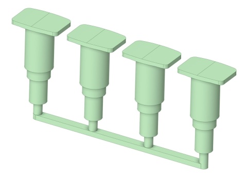 Zderzaki prostokątne 500 mm N (druk 3D)