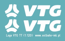 Kalkomania VTG logo białe TT