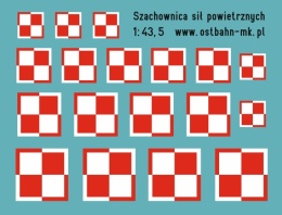 Kalkomania szachownice sił powietrznych 1:43,5