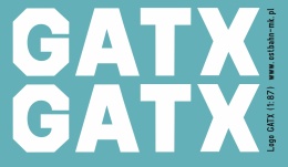 Kalkomania logo GATX białe większe