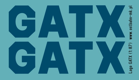 Kalkomania logo GATX granatowe większe