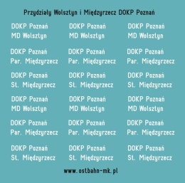 Kalkomania przydziały do parowozowni Wolsztyn i Międzyrzecz