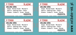 Kalkomania tablice kierunkowe Zielona Góra - Przemyśl (Ślązak)