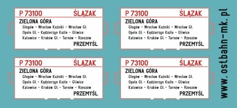 Kalkomania tablice kierunkowe Zielona Góra - Przemyśl (Ślązak)