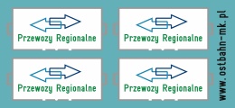 Kalkomania tablice kierunkowe Przewozy Regionalne