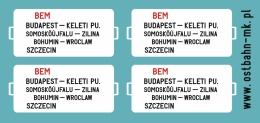 Kalkomania tablice kierunkowe Budapeszt - Szczecin (Bem)