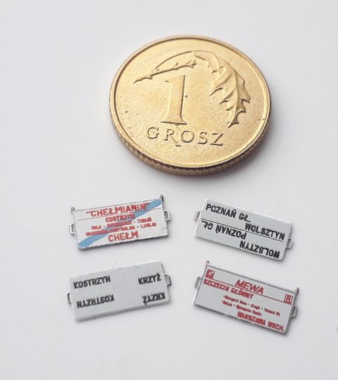 Kalkomania tablice kierunkowe Gdynia Główna - Warszawa Zachodnia (Słupia)